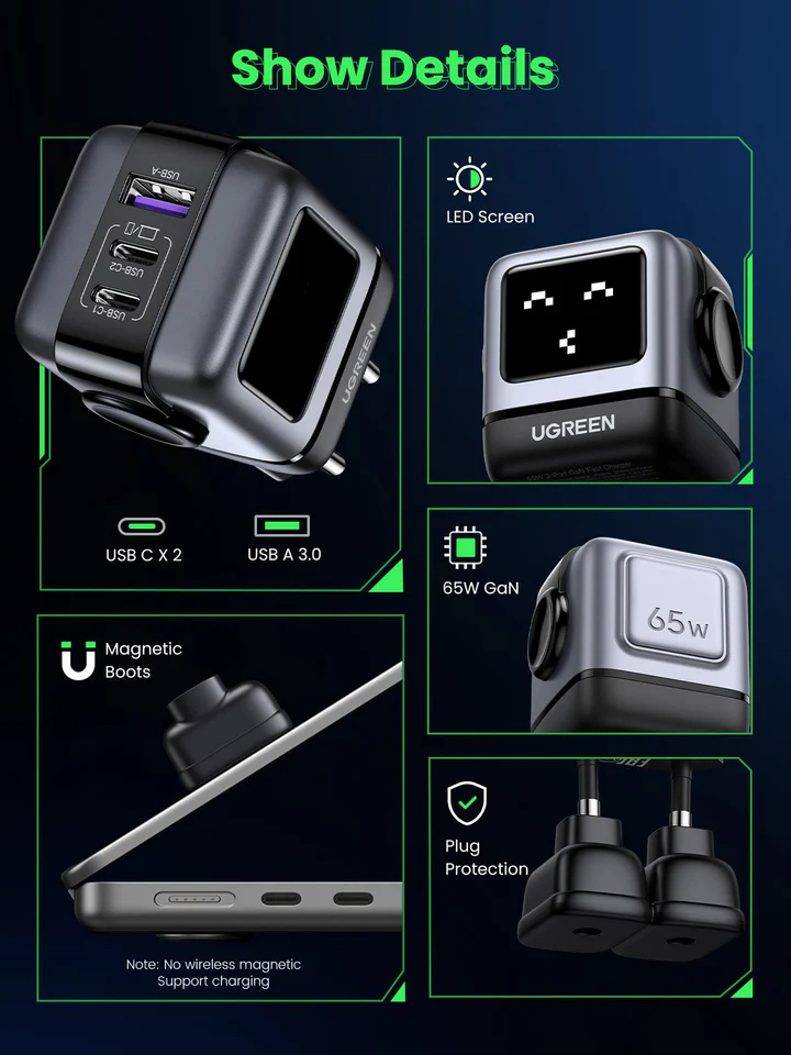 UGREEN 25685B - Uno Charger 65W (Black)