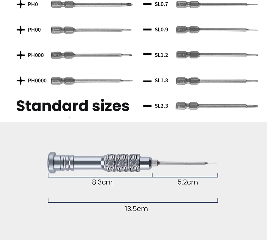 NEEWER 11-Piece Precision Screwdriver Set, 2 Magnetic Handles with 9 Screwdriver Blades(Slotted&Phillips) for Repair/Assembly of Electronics/Cameras/Glasses/Smartphones/Watches, Storage Case Included