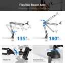 Neewer Overhead Phone Mount Stand, Suspension Scissor Arm Stand with Enlarged Desk Mount C Clamp, Phone Holder and Ball Head for Live Streams, Zoom Calls, Remote Working, Online Teaching, Selfies (21000001)