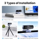 UGREEN 15728 - 1080P Webcam with Microphone, Full HD USB Web Camera, Adjustable FOV, Noise-Canceling, Plug and Play