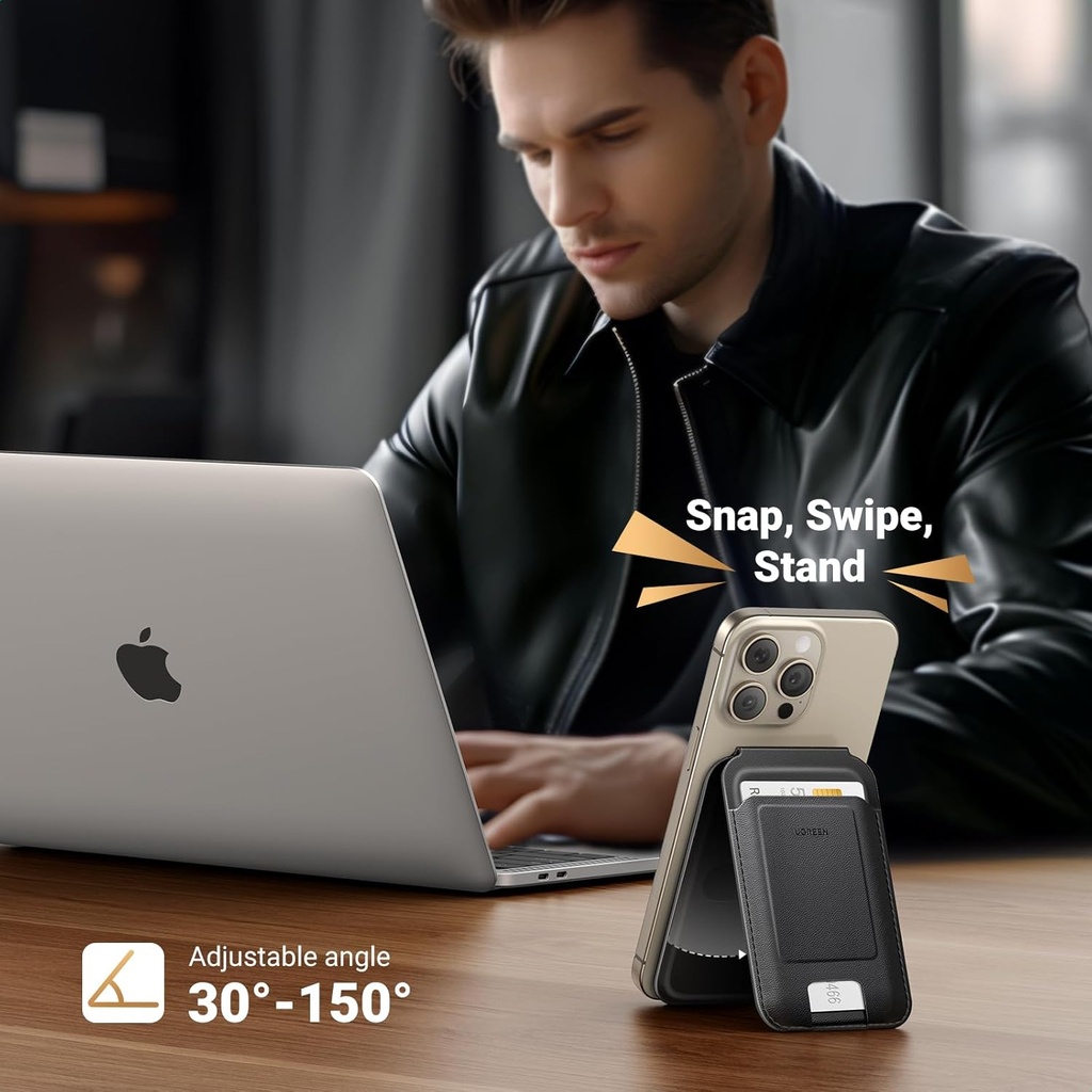 UGREEN 45165 - Card Wallet with MagSafe, Ultra Slim, Leather Holder