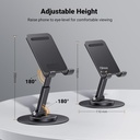 UGREEN 35152 - Phone Stand iPhone Desk Holder Swivel 360° Rotating Base Adjustable Height