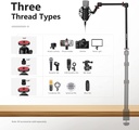 Neewer Flexible Arm Mounts On Any Camera Desk Mount Stand/Tripod for Overhead Photography, Detachable 3-Section Magic Arm with 1/4” 3/8” 5/8” Interface for Webcam, Camera, LED Light, Microphone - A163 (10099672)