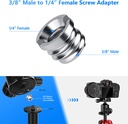 Neewer Camera Screw Adapter, 22 Pieces 1/4” to 1/4” and 1/4” to 3/8” Tripod Mount Screw Adapter Converter Set for Camera Mount, Monopod, Ball Head, Flash Light Stand, Tripod — ST29 (10100393)