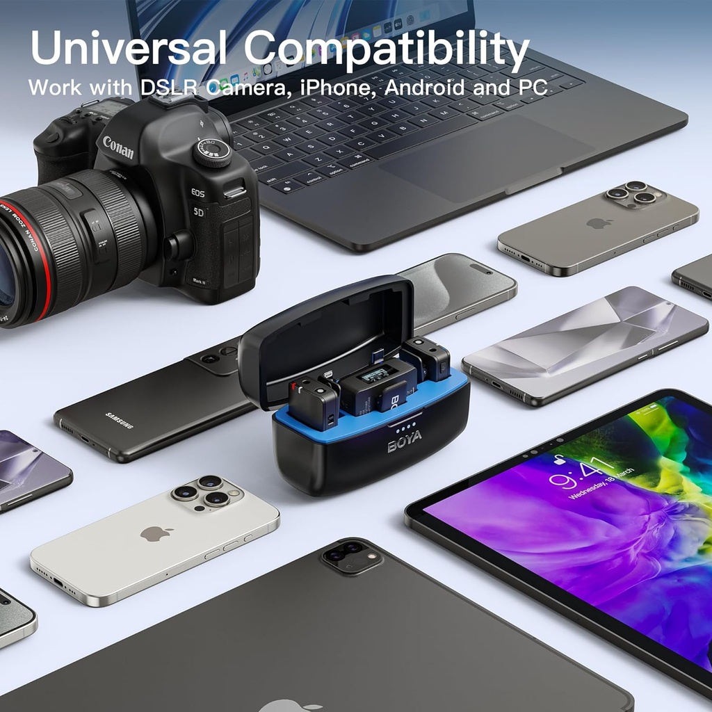 BOYA BOYAMIC 2-Person Wireless Microphone System for Cameras and Mobile Devices (2.4 GHz)