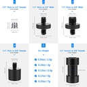 Neewer Camera Screw Adapter, 22 Pieces 1/4” to 1/4” and 1/4” to 3/8” Tripod Mount Screw Adapter Converter Set for Camera Mount, Monopod, Ball Head, Flash Light Stand, Tripod — ST29 (10100393)
