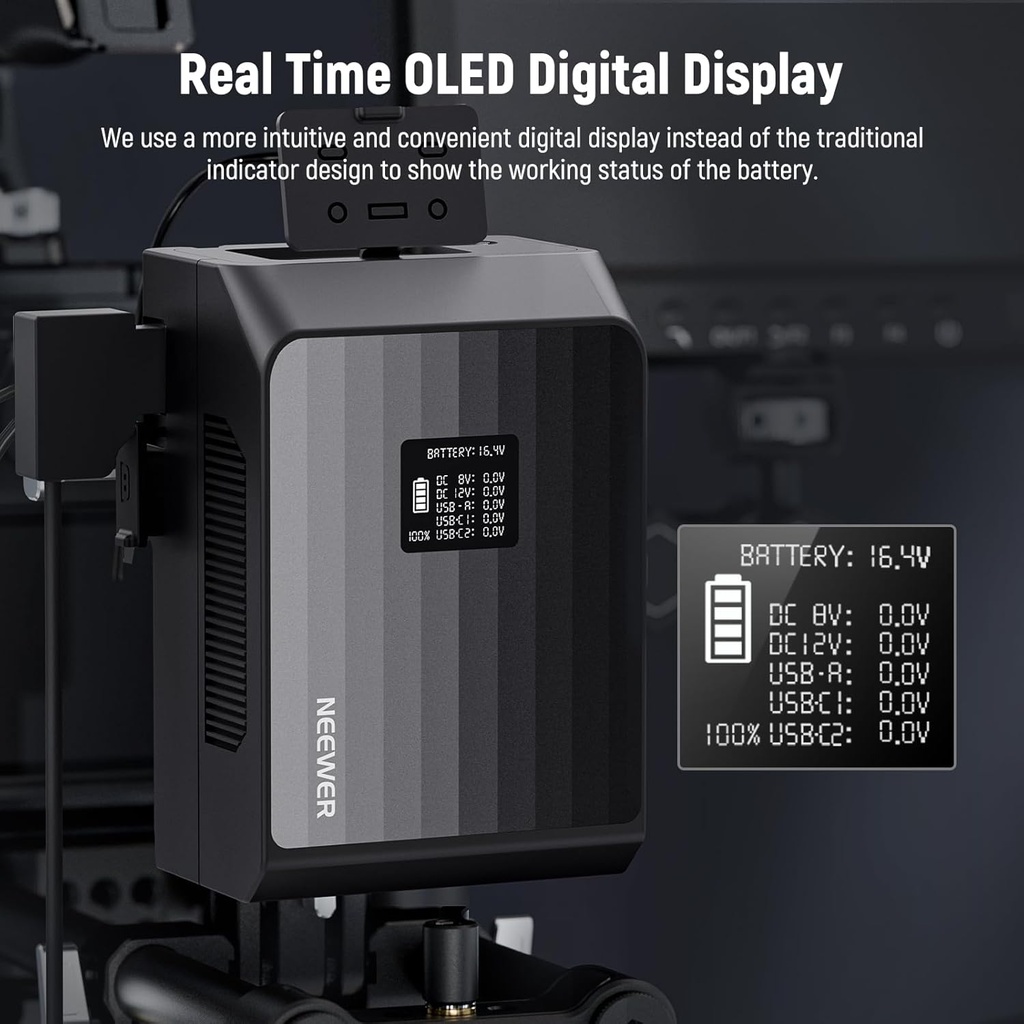 NEEWER Mini V Mount Battery PS099EP, 6800mAh 99Wh 14.5V V Lock Battery 10103493