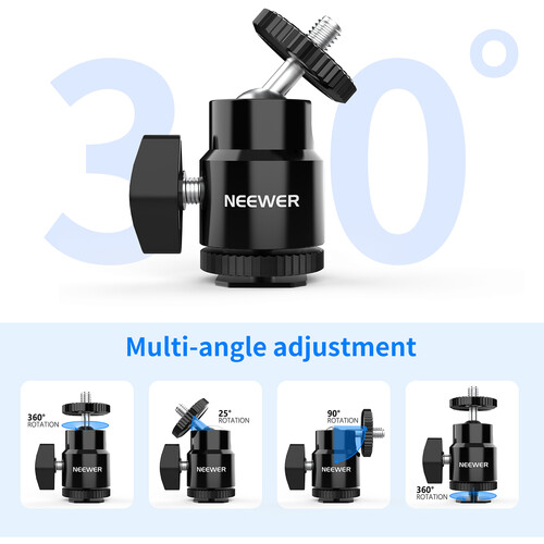 Neewer Camera Hot Shoe Mount with Additional 1/4" Screw 2-Pack ST-17 10100226