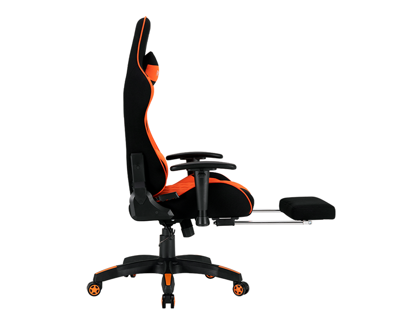 MEETION CHR25 2D Armrest Massage Gaming E-Sport Chair with Footrest Orange and Black