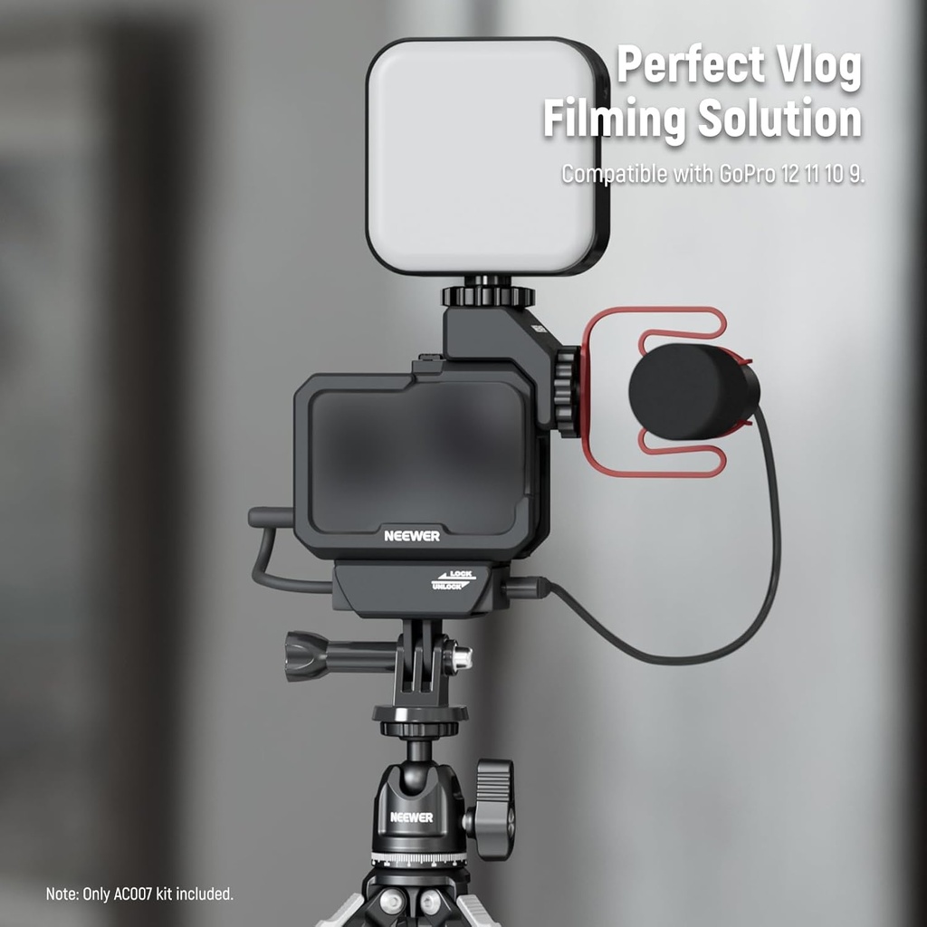 Neewer Video Rig Cage Compatible with GoPro Hero 13 12 11 10 9 Light Mod Max Lens Mod