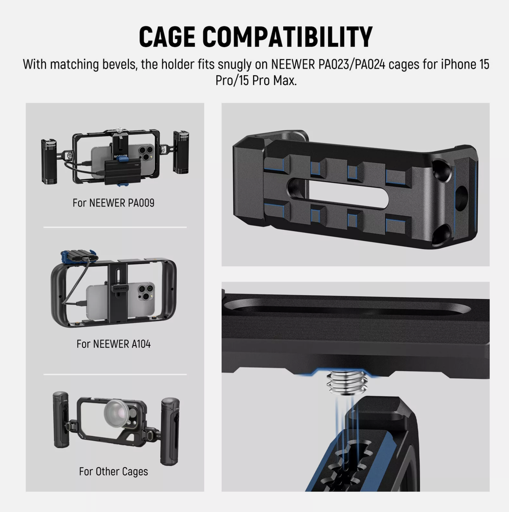 NEEWER T5 T7 T9 SSD Holder Mount Bracket for iPhone 15Pro Max Samsung Phone Cage 10103949