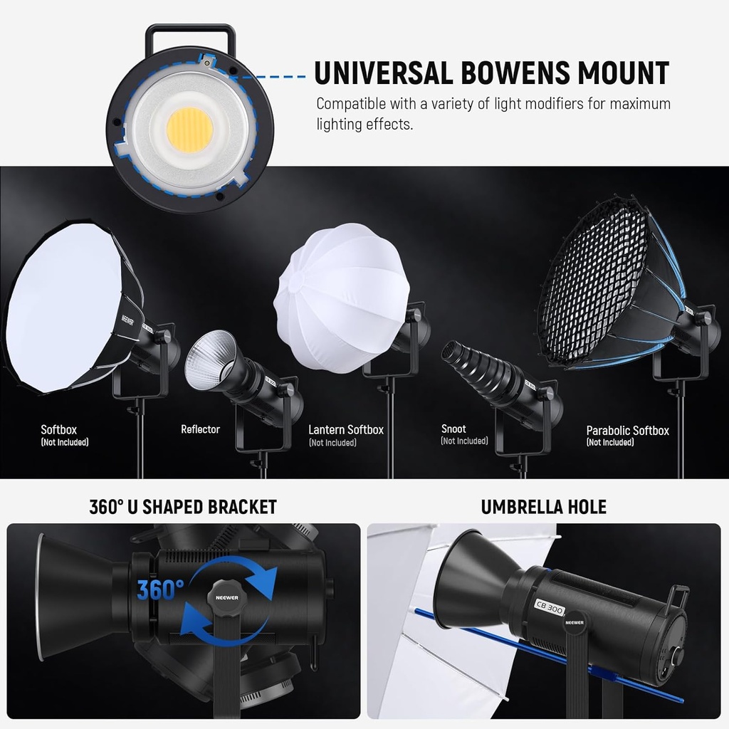 NEEWER CB300B 320W LED Video Light with 2.4G/APP Remote Control 10103256