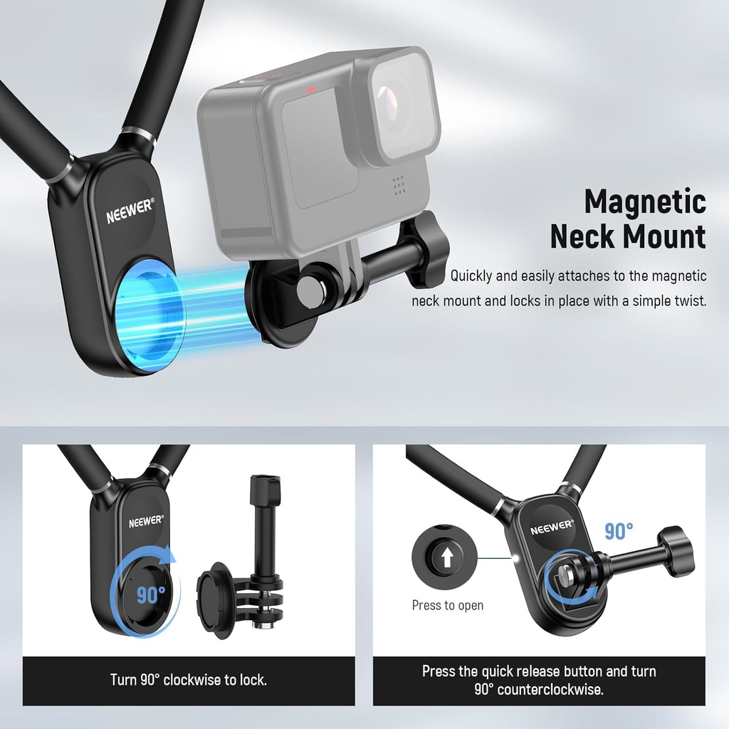 NEEWER Magnetic Neck Mount Compatible For Action Camera And Mobile 10102980