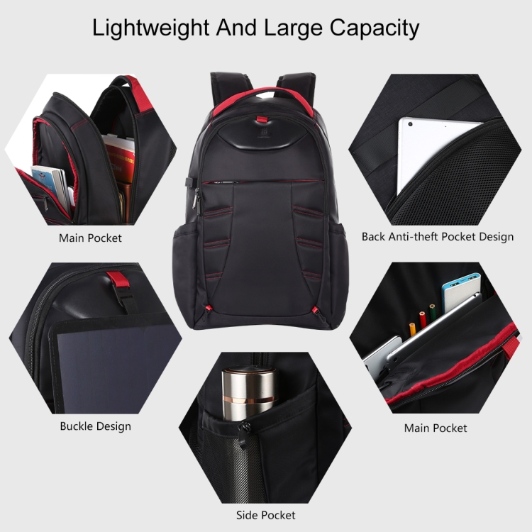 HAWEEL HWL2162B - Foldable Removable Outdoor Portable Dual Shoulders Laptop Backpack