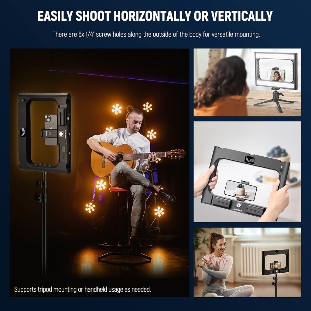 NEEWER A111 II Smartphone Video Rig with Light Kit, Support Vertical Shoot 10102073