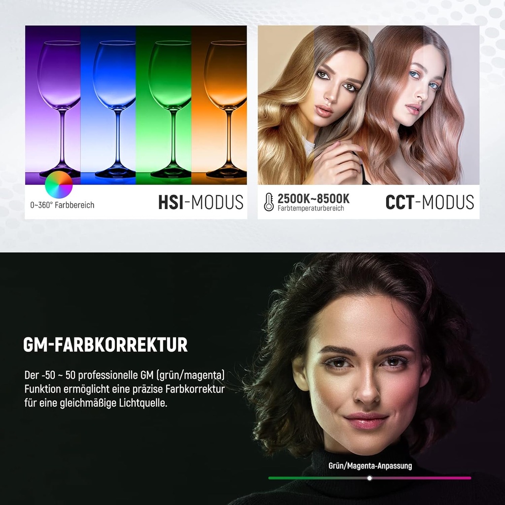 NEEWER RGB1200 LED Video Light RGB with App/2.4G Control, 2 x 60 W Video Light with Tripod and Bag 10104230