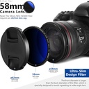 NEEWER 58mm MRC Variable ND Filter ND2-ND400, Neutral Density Adjustable ND Filter (0.3 to 2.7,1 to 9 Stops) 10100328