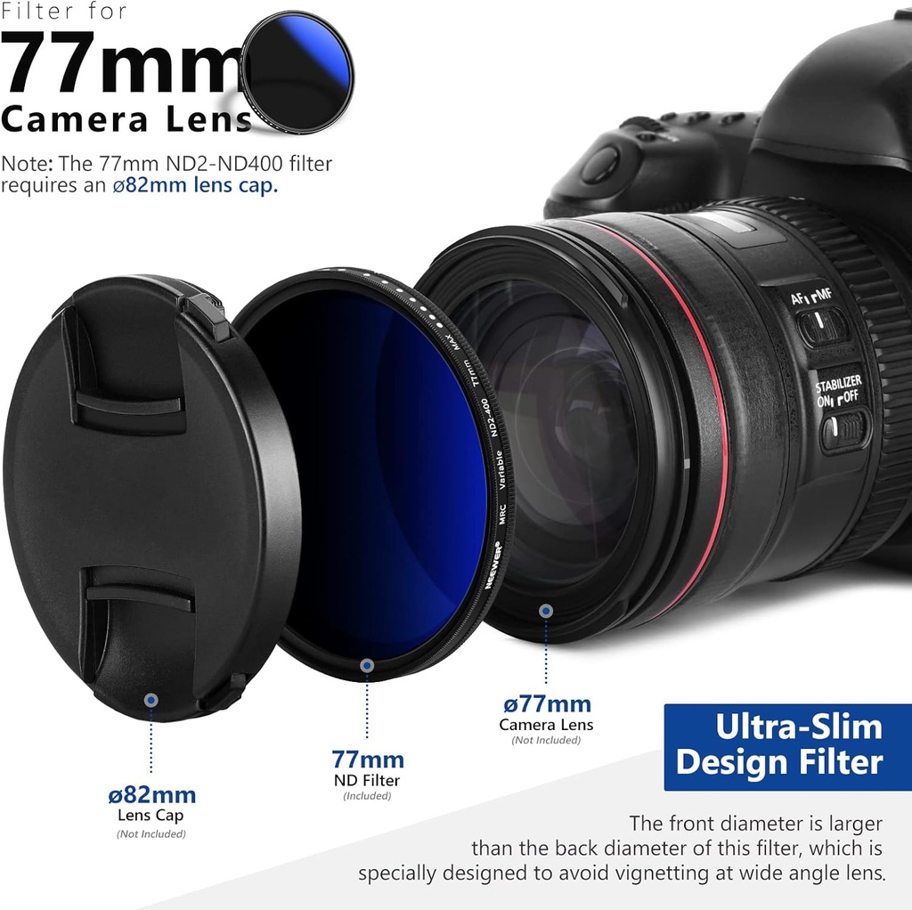 NEEWER 77MM MRC ADJUSTABLE ND FILTER ND2 TO ND400 10100331