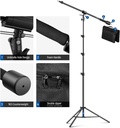 NEEWER Air Cushioned Aluminum Light Stand, 3m Adjustable Photography Stand with Boom Arm 90100462