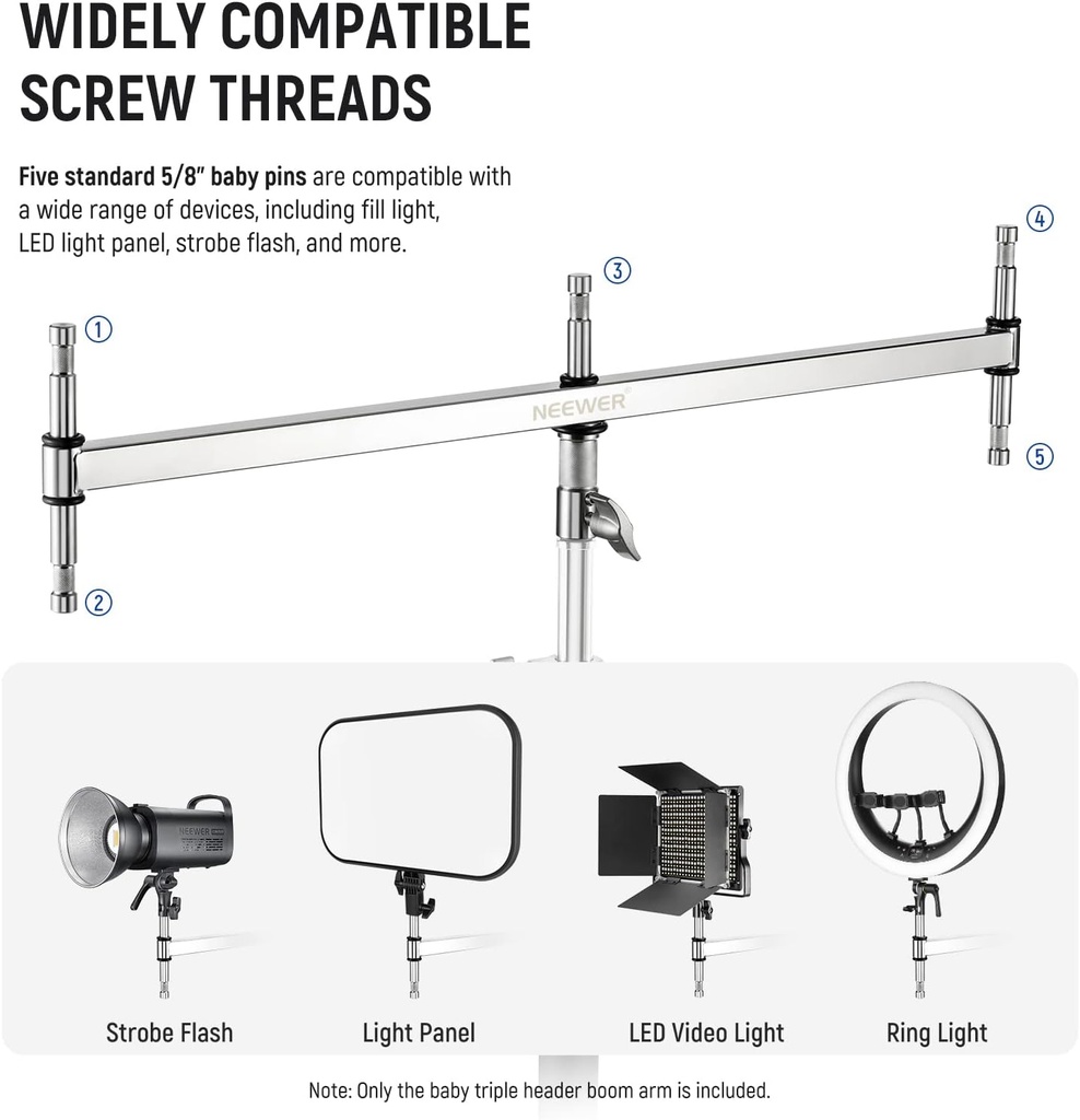 NEEWER Baby Triple Header Boom Arm For C-stand10101896