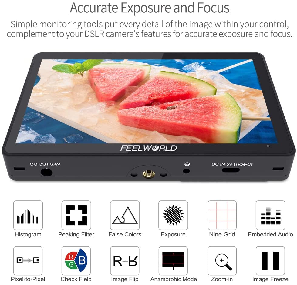 FEELWORLD F5 Pro  6inch ,4k touch on camera monitor