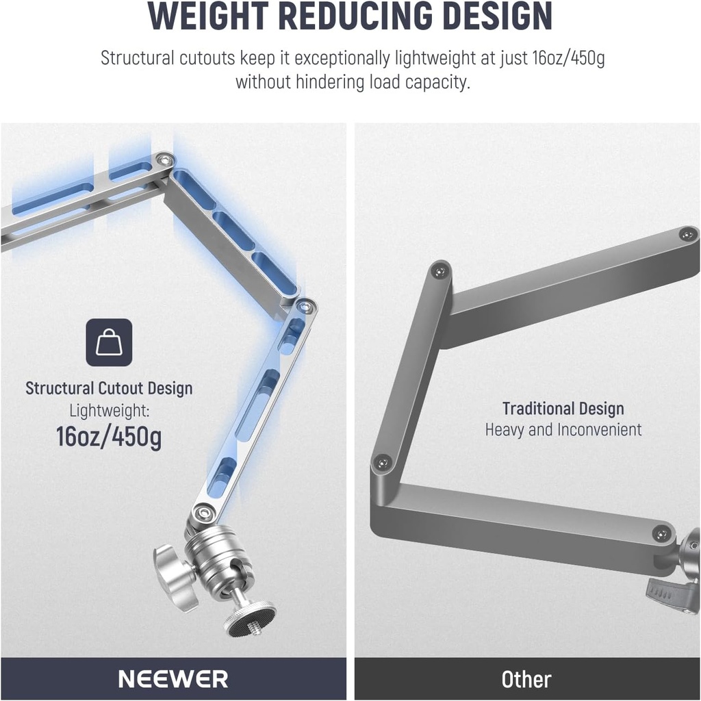 NEEWER DS002 Overhead Camera Rig, Table Mount, Live Broadcast Arm Stand 10102962