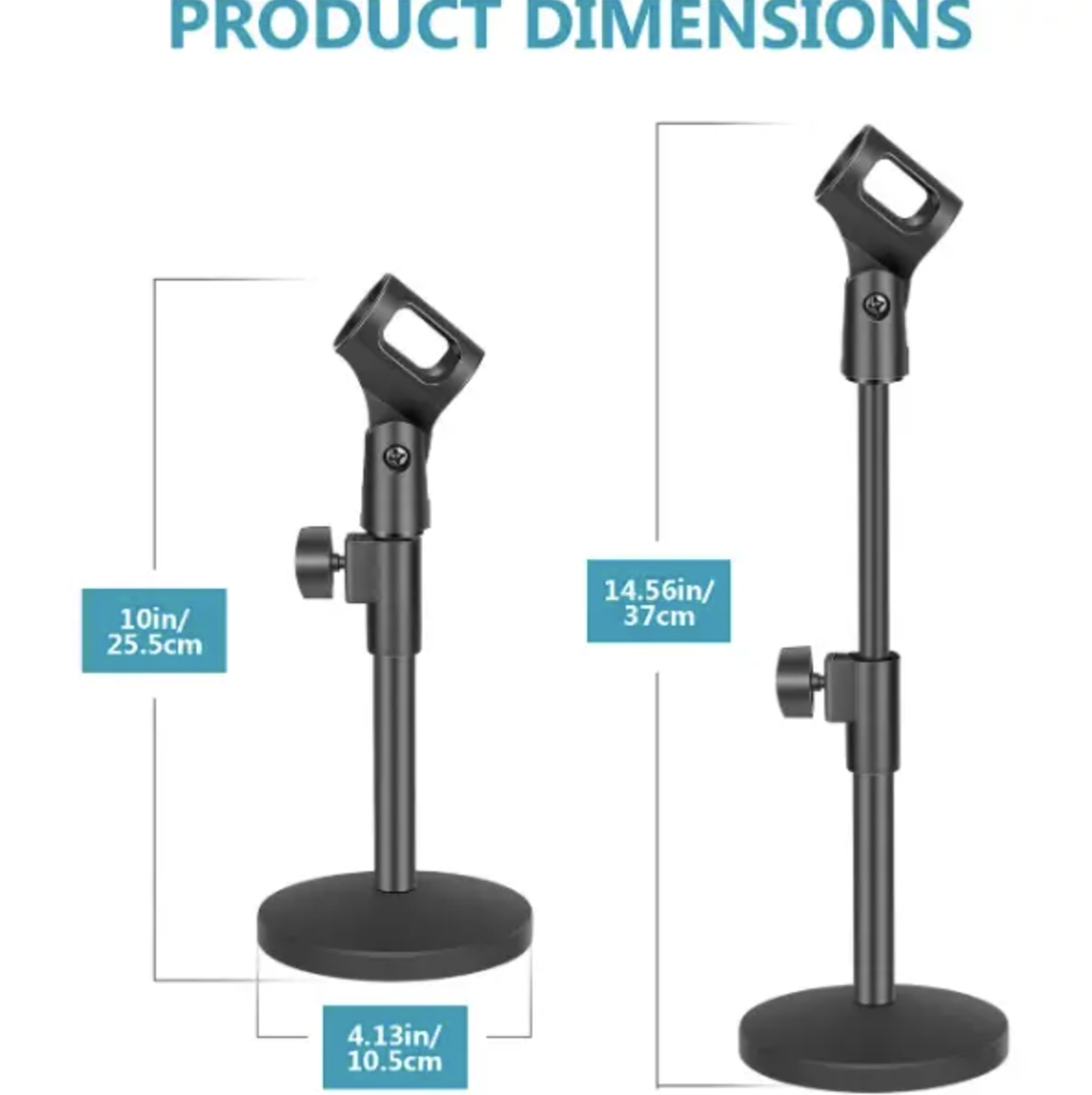NEEWER Stable Desktop Mic Stand with Black Iron Base 21000018