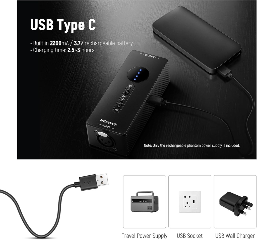 NEEWER Phantom Power Convertible 48V/12V Output 21000049