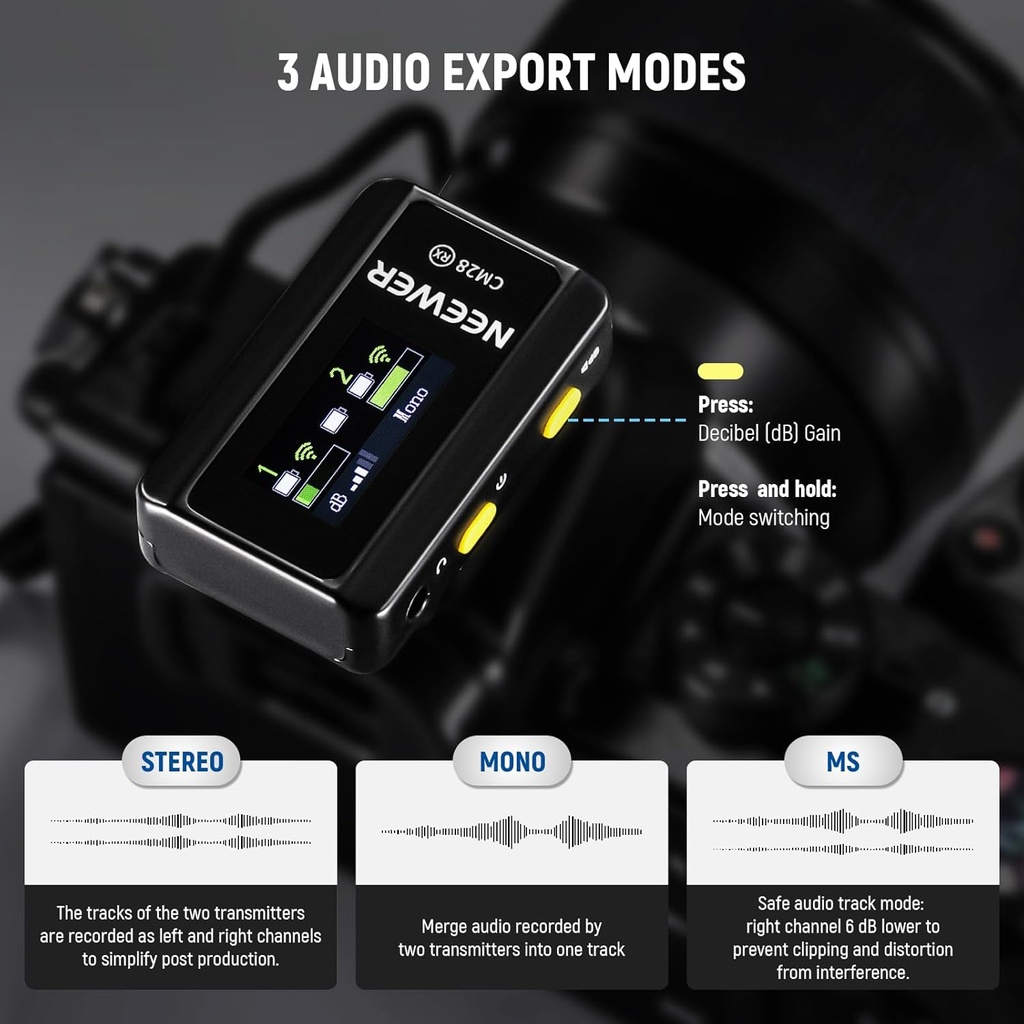 NEEWER CM28 Wireless Lavalier Lapel Microphone with Charging Case 21000061