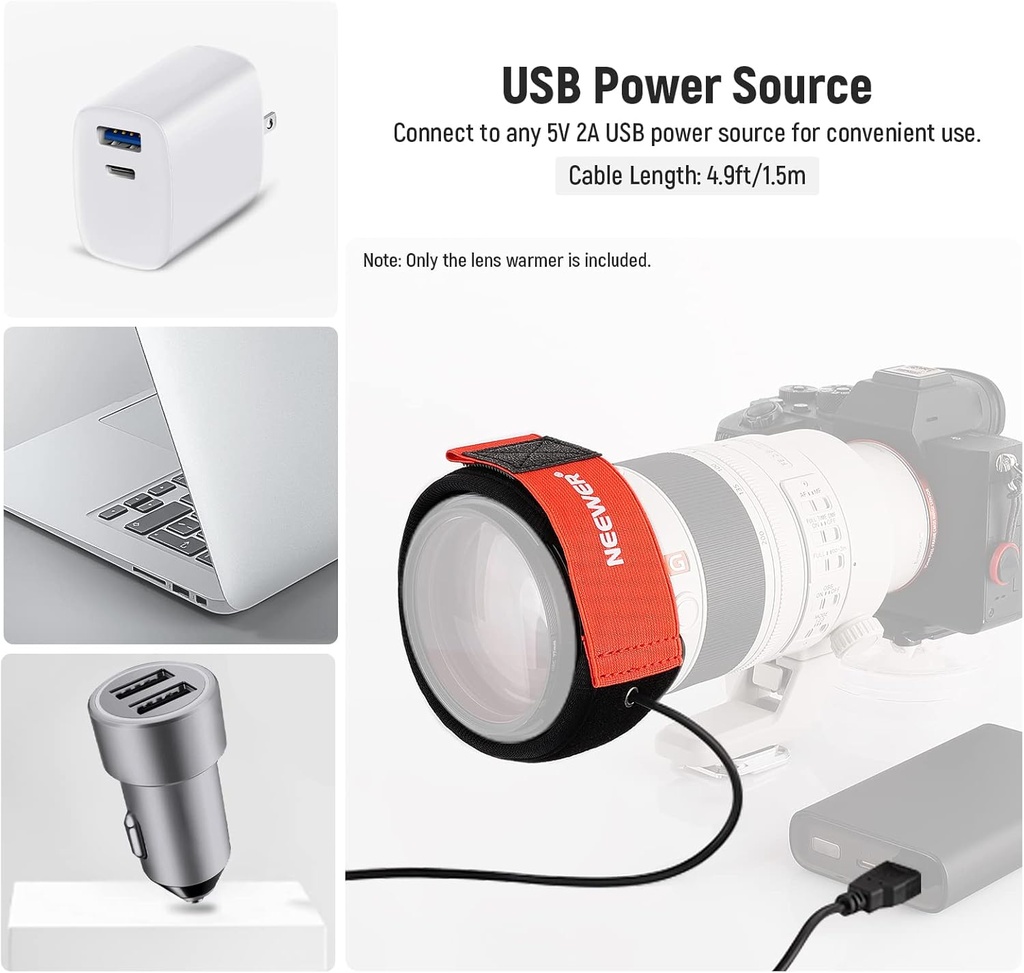 NEEWER USB Lens Heater, 12"/300mm Lens Warmer 33000016