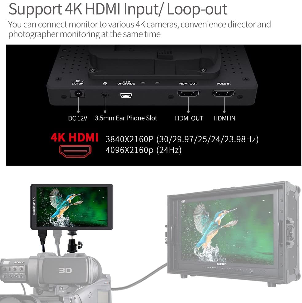 FeelWorld F570 5.7" IPS 4K HDMI On-Camera Monitor