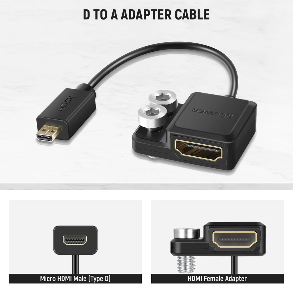 NEEWER 4K/60Hz Micro HDMI to HDMI Adapter Cable 33000051