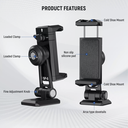 NEEWER Metal Phone Tripod Mount Adapter&Arca QR Base for Mobile 10103410