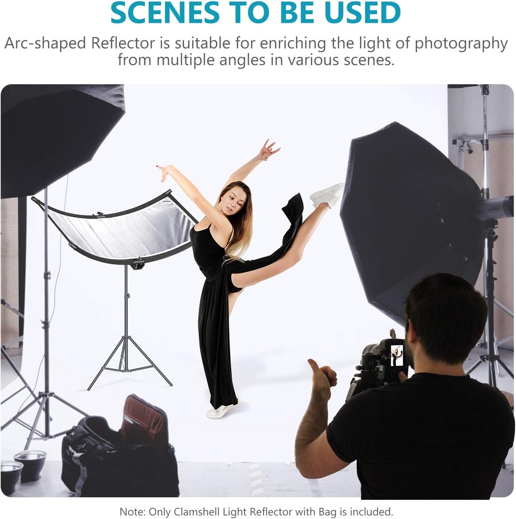 Neewer Clamshell Light Reflector Diffuser with Carrying Bag,100x45cm 10096860