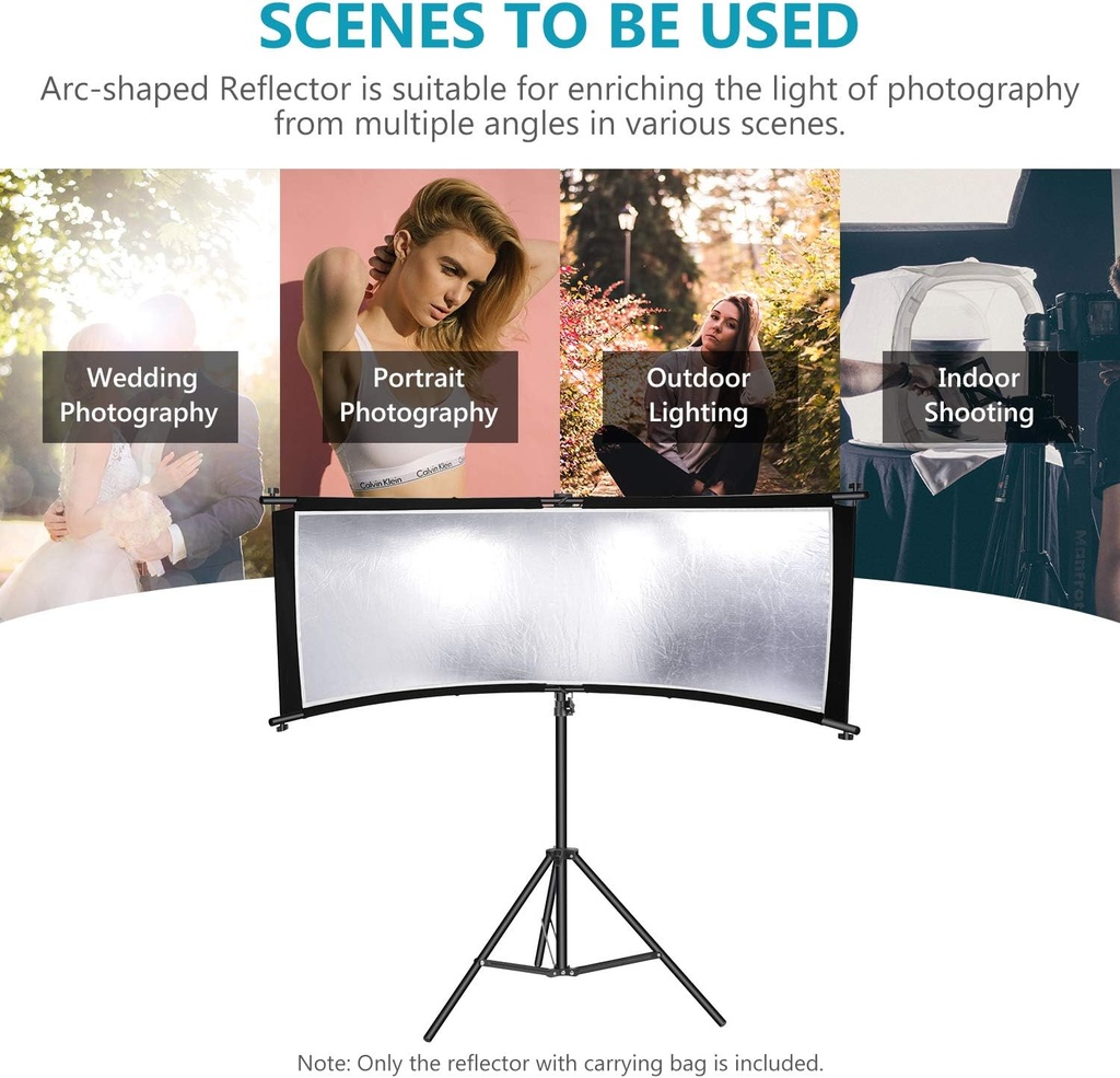 Neewer Clamshell Light Reflector Diffuser with Carrying Bag,100x45cm 10096860