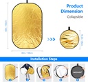 NEEWER 100x150cm Light Reflectors for Photography, Portable 5 in 1  10071556