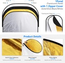 NEEWER 100x150cm Light Reflectors for Photography, Portable 5 in 1  10071556