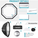 Neewer Octagon Quick Collapsible Softbox with Bowens Mount and Grid 90cm 10096354