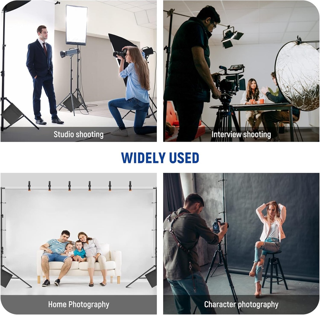 NEEWER 2.6x3m Adjustable Backdrop Chroma Stand Kit, Photography Background Support System  10099680