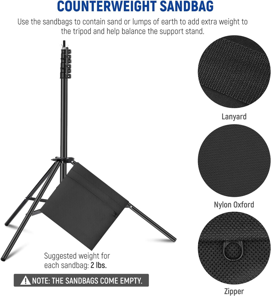 NEEWER 2.6x3m Adjustable Backdrop Chroma Stand Kit, Photography Background Support System  10099680