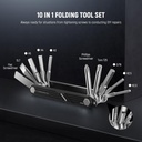 NEEWER 10-IN-1 FOLDING TOOL SET WITH SCREWDRIVERS AND HEX KEY WRENCHES(BLACK) 10103286
