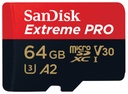 SanDisk 64GB Extreme PRO® microSD™ UHS-I Card with Adapter C10, U3, V30, A2, 200MB/s Read 90MB/s Write