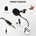NEEWER 1.2M LAVALIER LAPEL 3.5MM TRS OMNIDIRECTIONAL CONDENSER MICROPHONE 2PACK 21000069