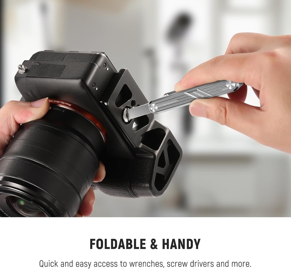 NEEWER 10-IN-1 FOLDING TOOL SET WITH SCREWDRIVERS AND HEX KEY WRENCHES(SILVER) 10103287