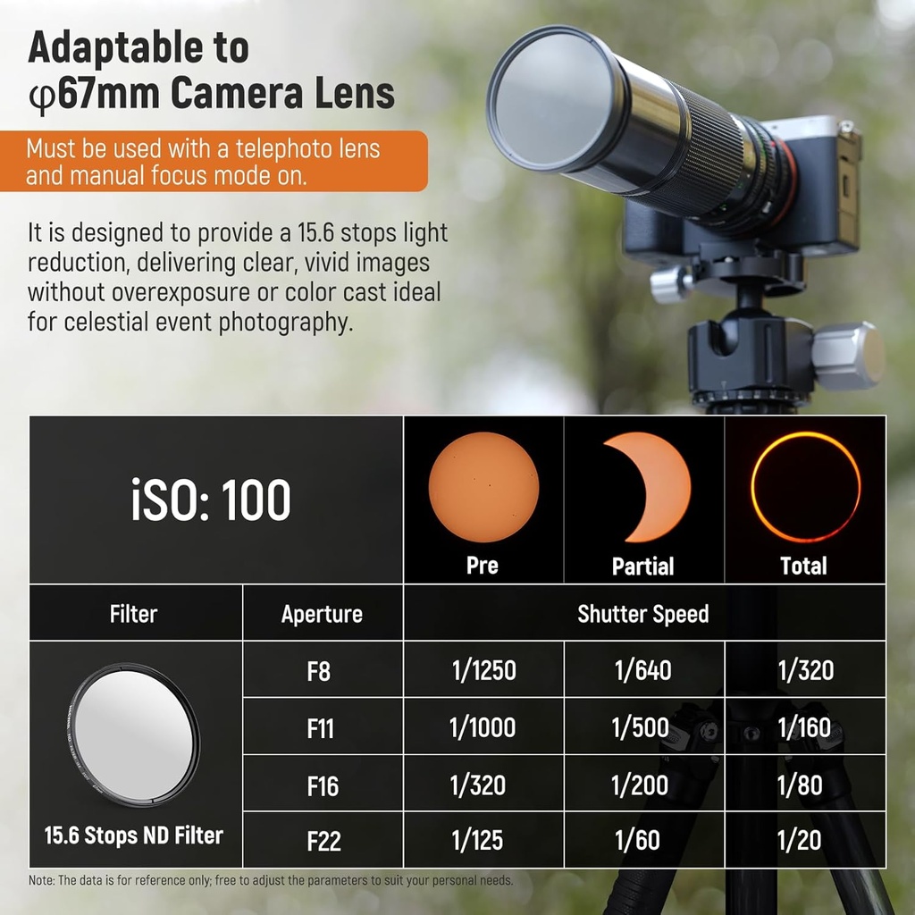 NEEWER Clip On 67mm ND Phone Filter Kit, Optical Glasses & Polymer Safety Filter Film 10104079