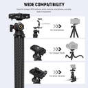 NEEWER Flexible Tripod with Remote, Mini Camera Phone Tripod Stand with Hidden Phone Holder & Action Camera Adapter 10103984