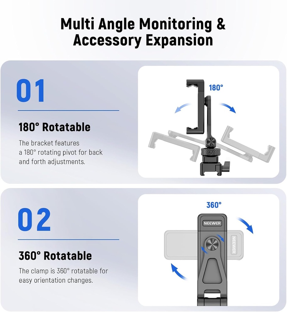 Neewer Metal Phone Tripod Mount with Cold Shoe Mount and NATO Clamp for DJI Ronin Gimbal 10103112