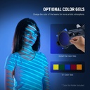 NEEWER Spotlight Snoot with 20° Projection Lens, Adjustable Focus, 16 Metal Gobos 5 Color Gels, Bag 90100759