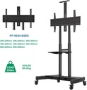 NB North Bayou Mobile TV Cart Rooling TV Stand with Wheels AVA1800-70-1P (Black) for 55" to 86"