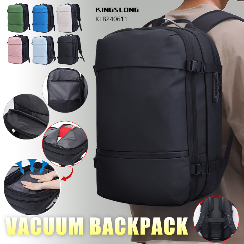 vacuum laptop backpack with vacuum pump anti-theft lock fits